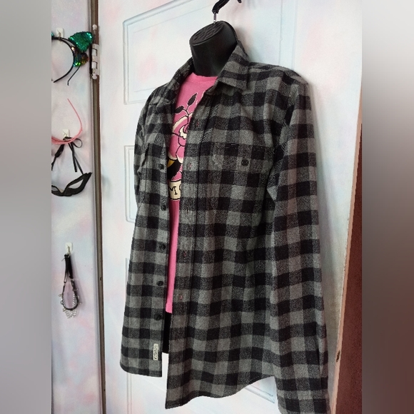 Ooak custom RAGE flannel- pixelated Jigsaw XXL custom back patch! Mens M - Picture 3 of 6